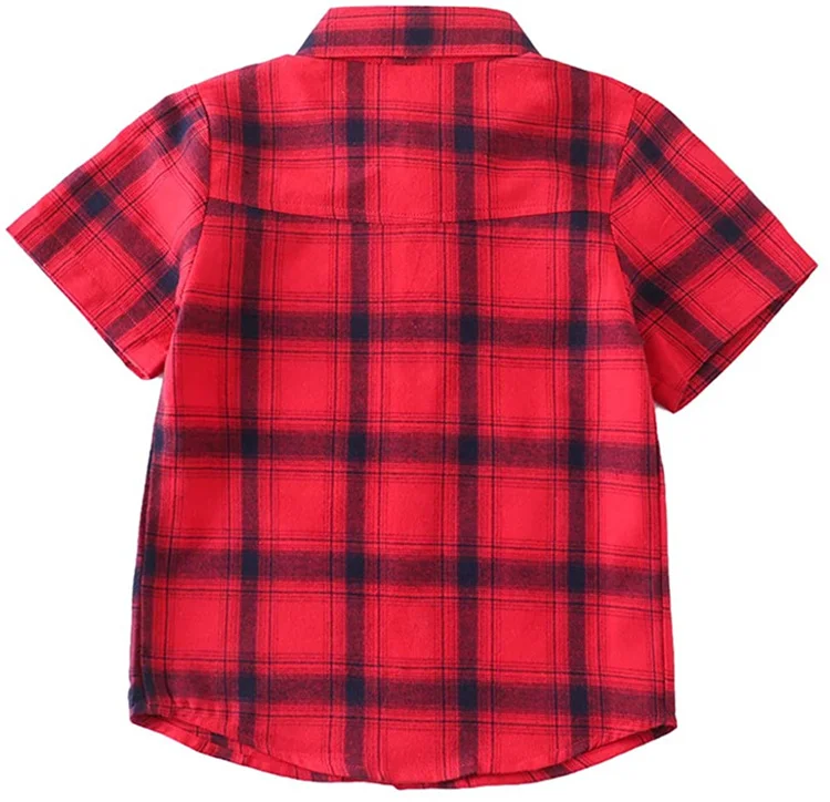 
Check button down short sleeve casual vintage shirts for teen girls wholesale 