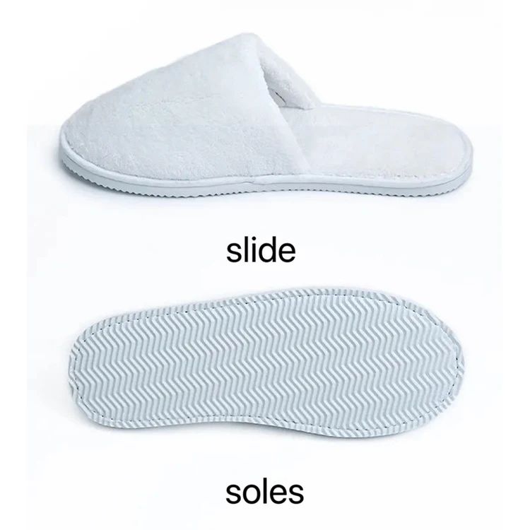 Customized colors guest slippers wholesale white cotton bulk eco friendly luxury disposable hotel slippers for women with logo