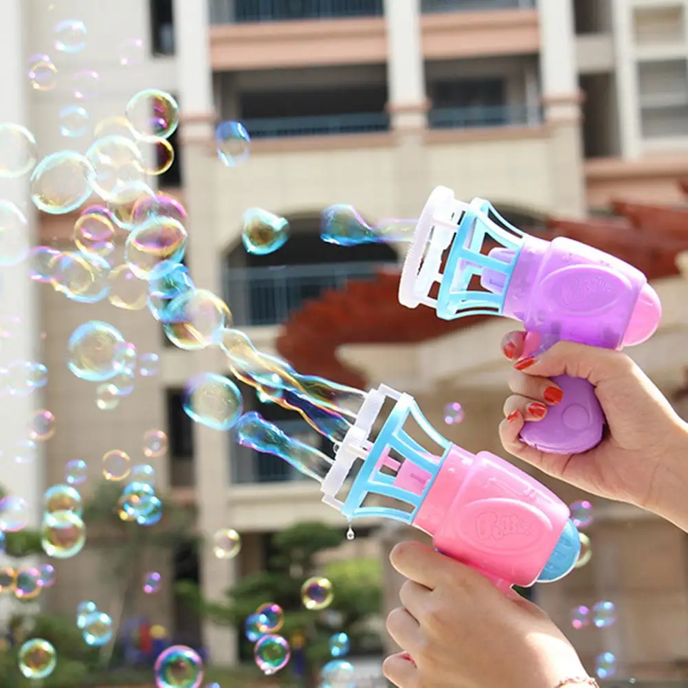 
Funny magic Overlay bubble machine automatic bubble machine gun with mini fan Children Outdoor Kid interacyive Toys 