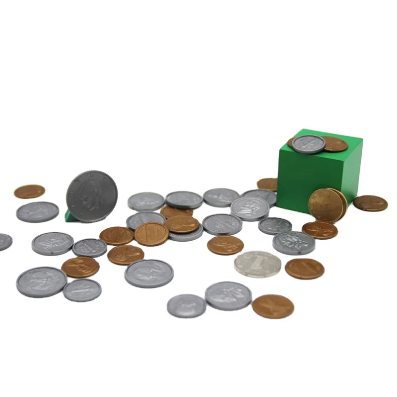 
Learning toys plastic coins set for kids cognition 6 type plastic play money coins 