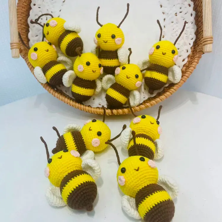Custom Crochet Bumble Bee Crochet Honeybee Baby Shower Gift Amigurumi Bee Toy Hand Knitted Honey Bumble Bee for Christmas Gifts