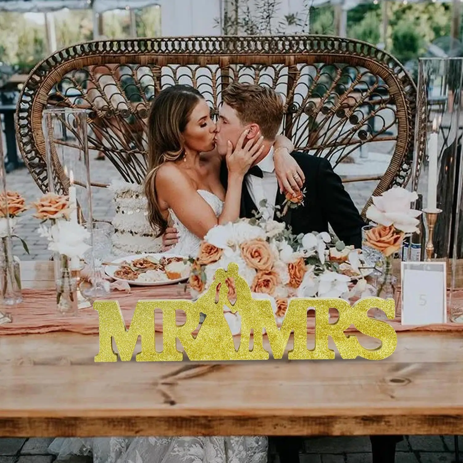Mr & Mrs Sign Wedding Signs Sweetheart Table Decorations for Wedding Photo Props Party Banner Decoration Mr  Mrs Wooden Sign