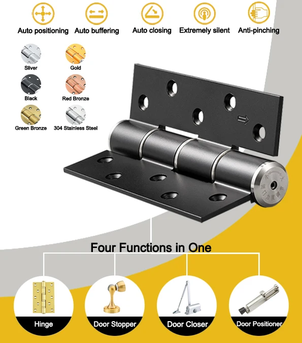 
Extremely Silent Hydraulic Automatic Door closer for wooden frame Soft Closing E-type door hinge with factory price 