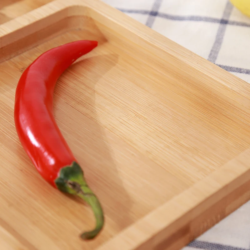 Customized High Quality Wooden Tray Restaurant Dishes Wood Dinner Food Serving Plate with 2 Compartment