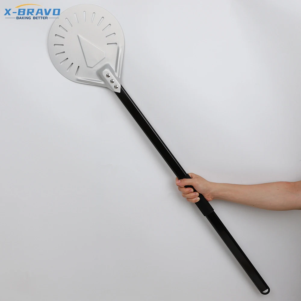 Anodizing aluminium pizza peel with foldable handle 7 8 9inch Pizza Shovel Aluminum Hard Coating Pizza Peel Paddle