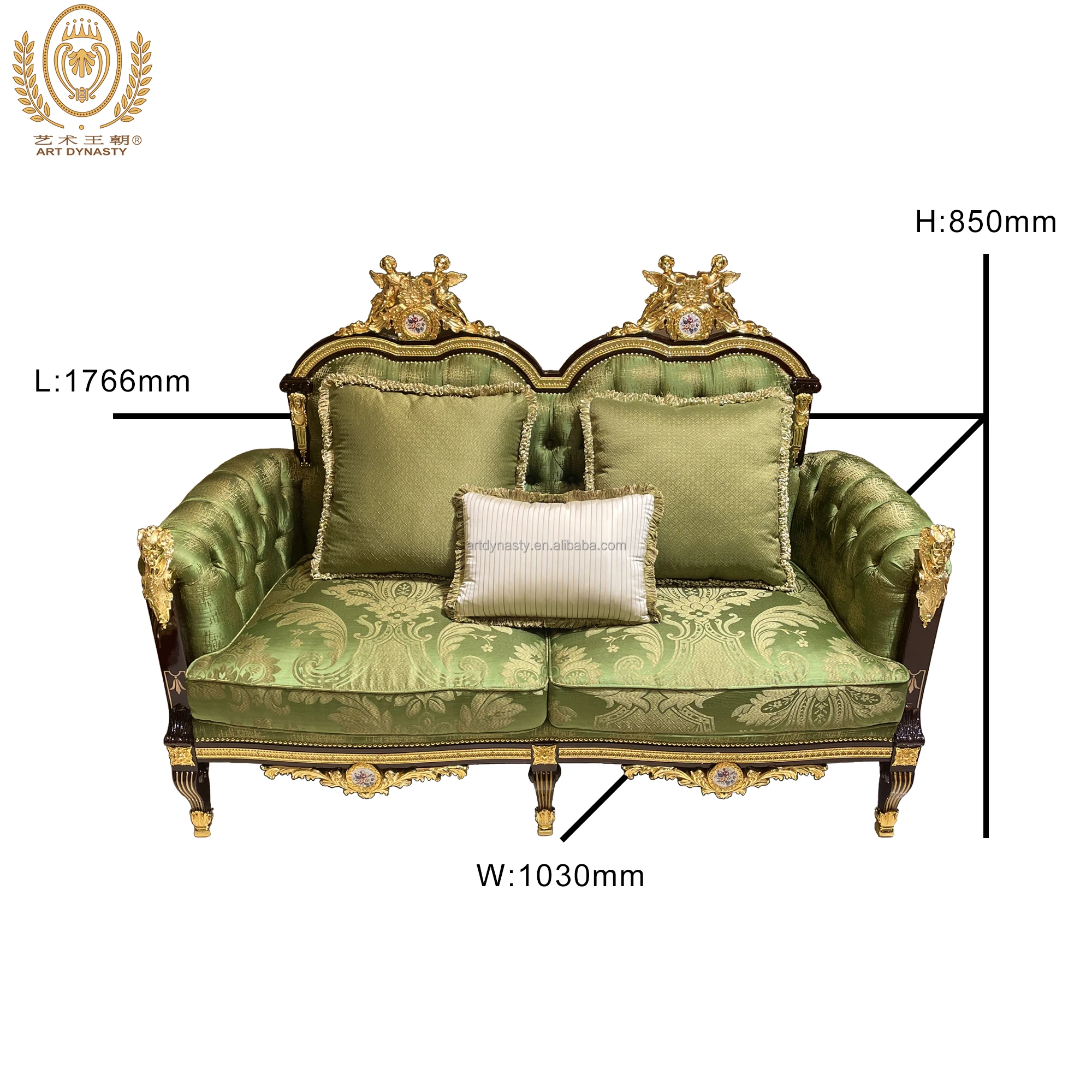 Inlay Sofa Set Hotel Furniture Salon Sofa Classical Luxury Wood Furniture Traditional Style Mother of Pearl Carved Gilded Brass