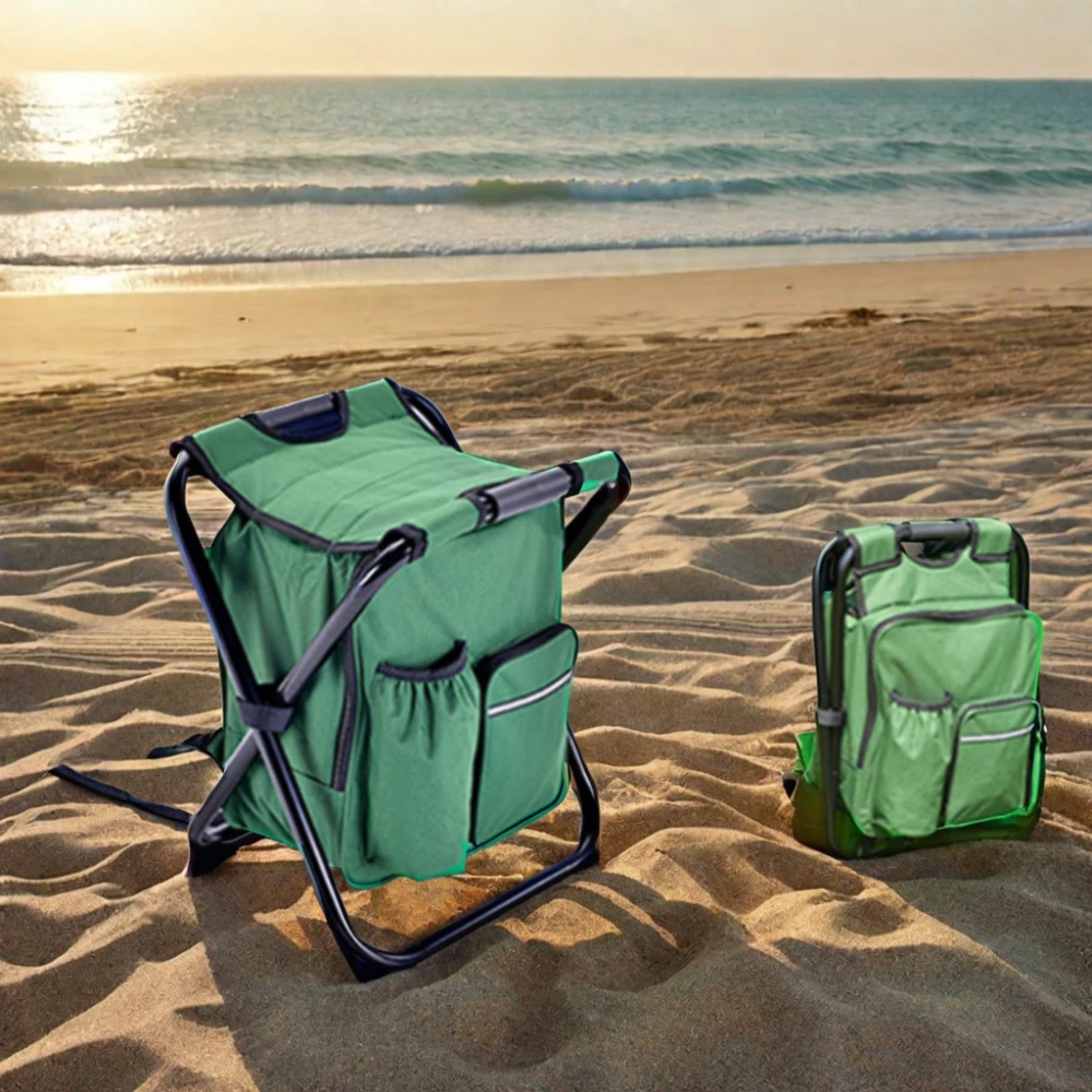 Multi-Functional Lightweight Telescopic Folding Beach Chair for Outdoor Sports Nature Hikes Iron for Park Garden with OEM Logo