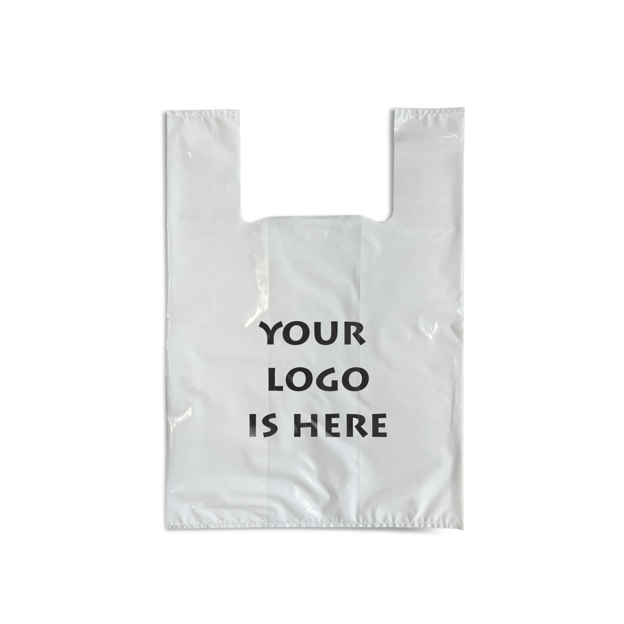 T-shirt Carrier Bag Packaging Customized Sizes Shopping Handle Bags with Bellow Economic hdpe ldpe mdpe t-shirt Plastic Bags