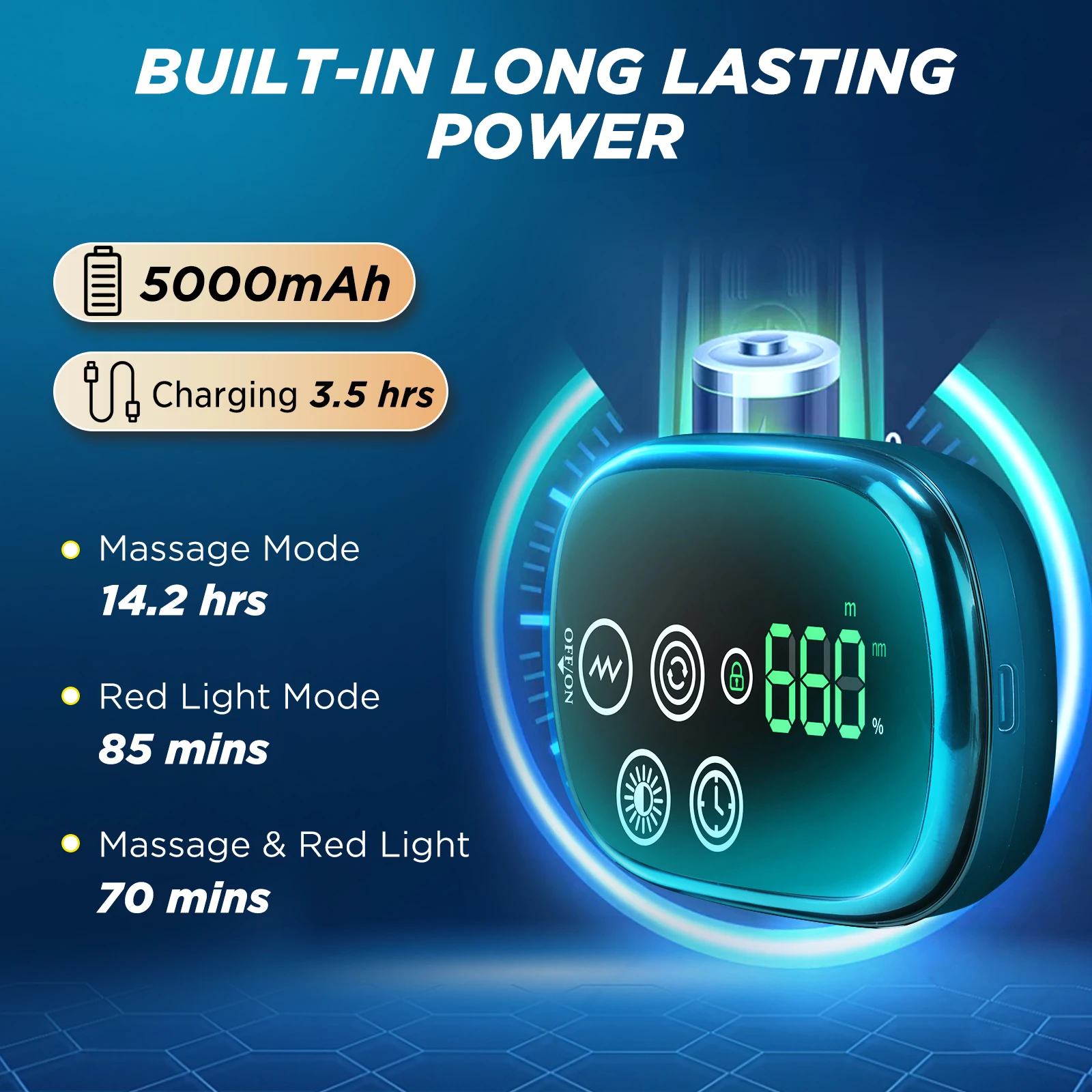 Pain Relief Wireless Infrared LED Light Vibration Arm Knee Belly Back Massage Pad Red Light Therapy Waist Massager