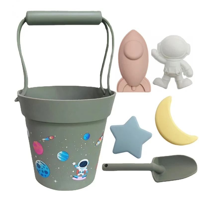 4 colors Outer space silicone kids beach & sand toy set for summer