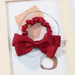 Gordon Ribbon Wholesale 5 mm Hair Scrunchies with Bow Solid Colors Ribbon Bow No Damage For Girls Women From China Supplier