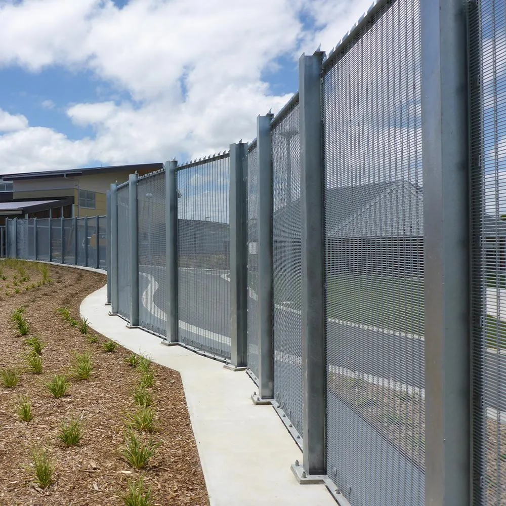 
Wholesale 358 high security anti climb PVC coated airport fence with barbed wire 