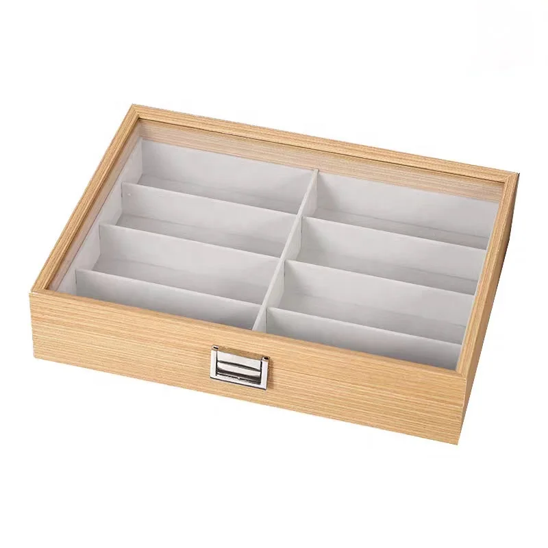 sell like hot cakes Visualization flocking sunglasses optical mirror display box