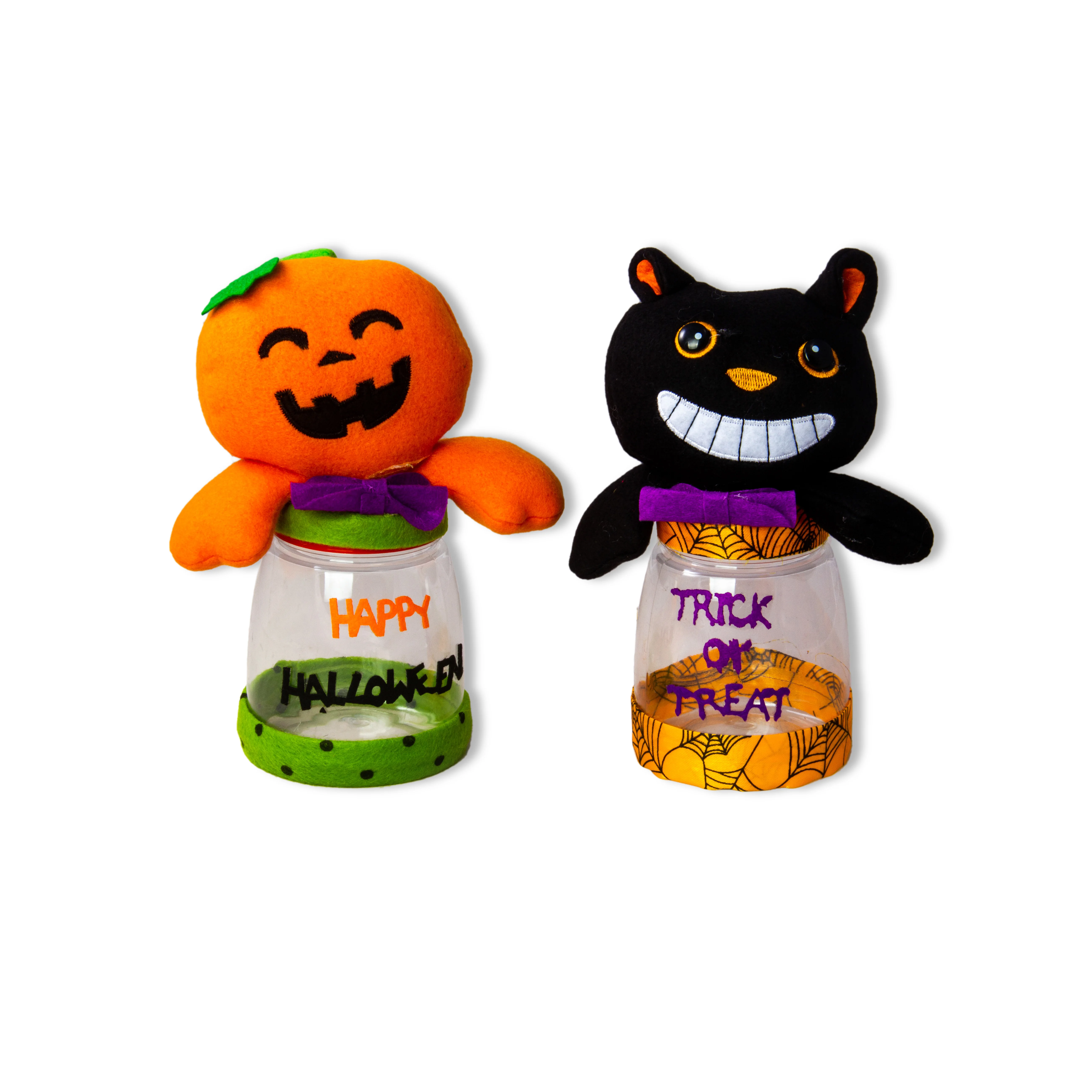 Plastic Halloween Animal Candy Jar With Pumpkin Cartoon Doll Head Popular