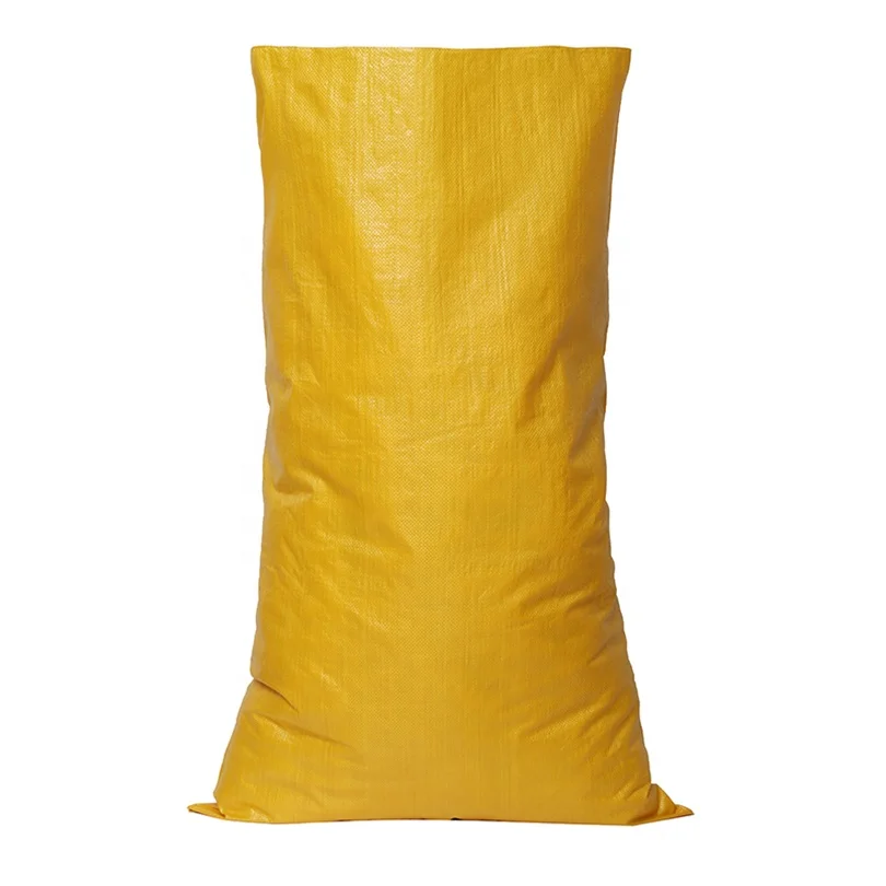 Сельское хозяйство, желтый кукурузный соевый Полипропиленовый плетеный зернистый мешок, 50 кг, полиэтиленовые сумки