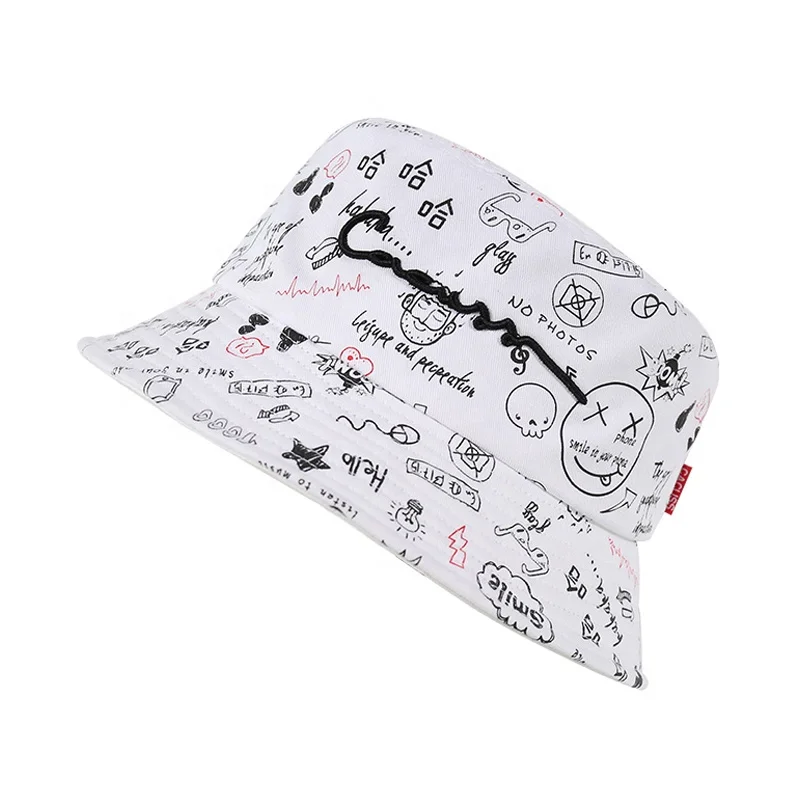 
Custom print graffiti pattern funny bucket hat 