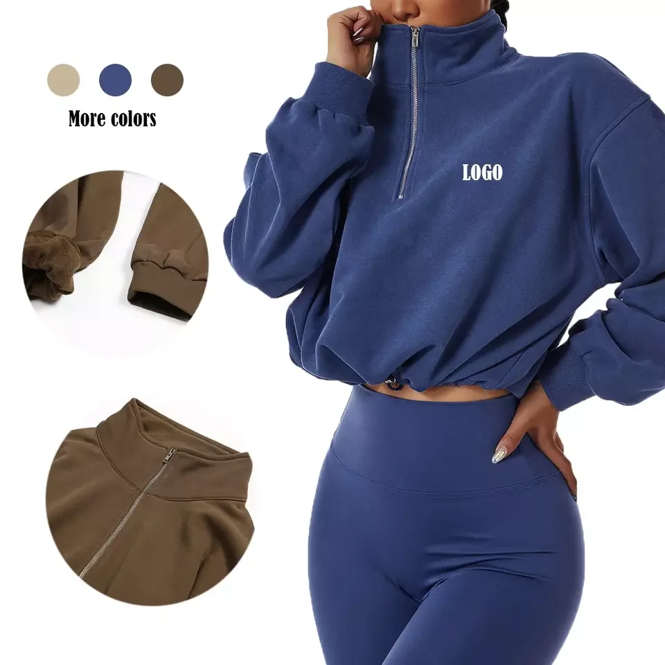 OEM Graphic Pullover Plush Blank High Neck Design Custom Cotton Hoodie Sweatshirt With Long Sleeve Zipper For Wholesale