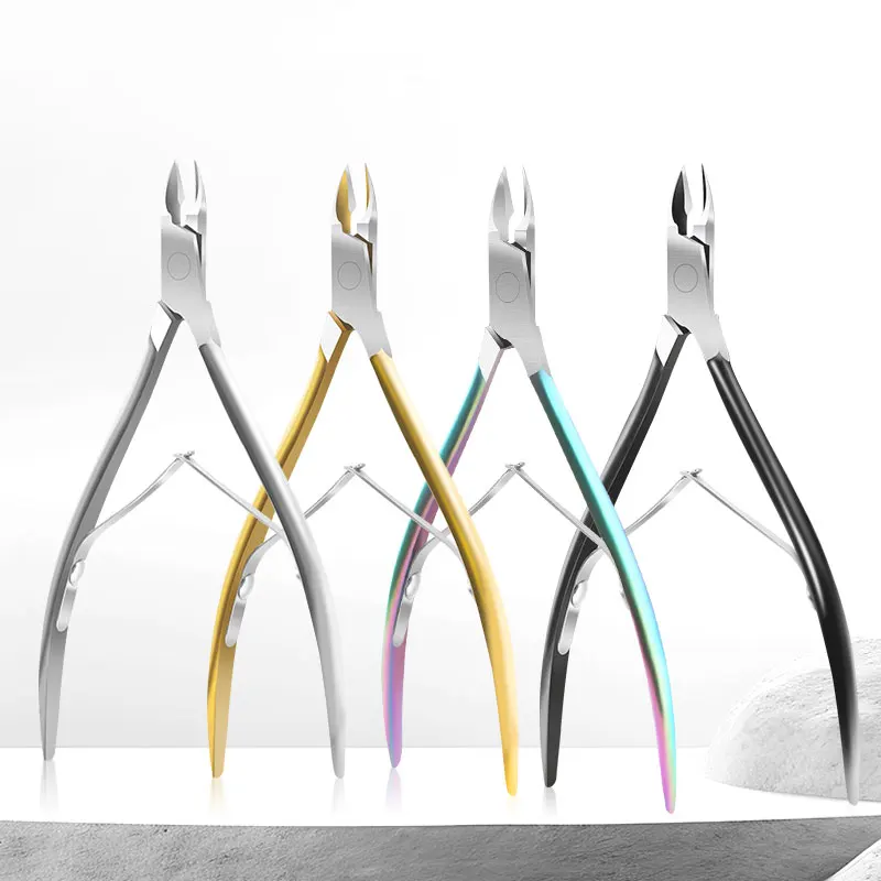 Beauty tool factory customized nailclippers stainless steel golden cuticle clipper wholesale Vietnam cuticle nipper full jaw7mm