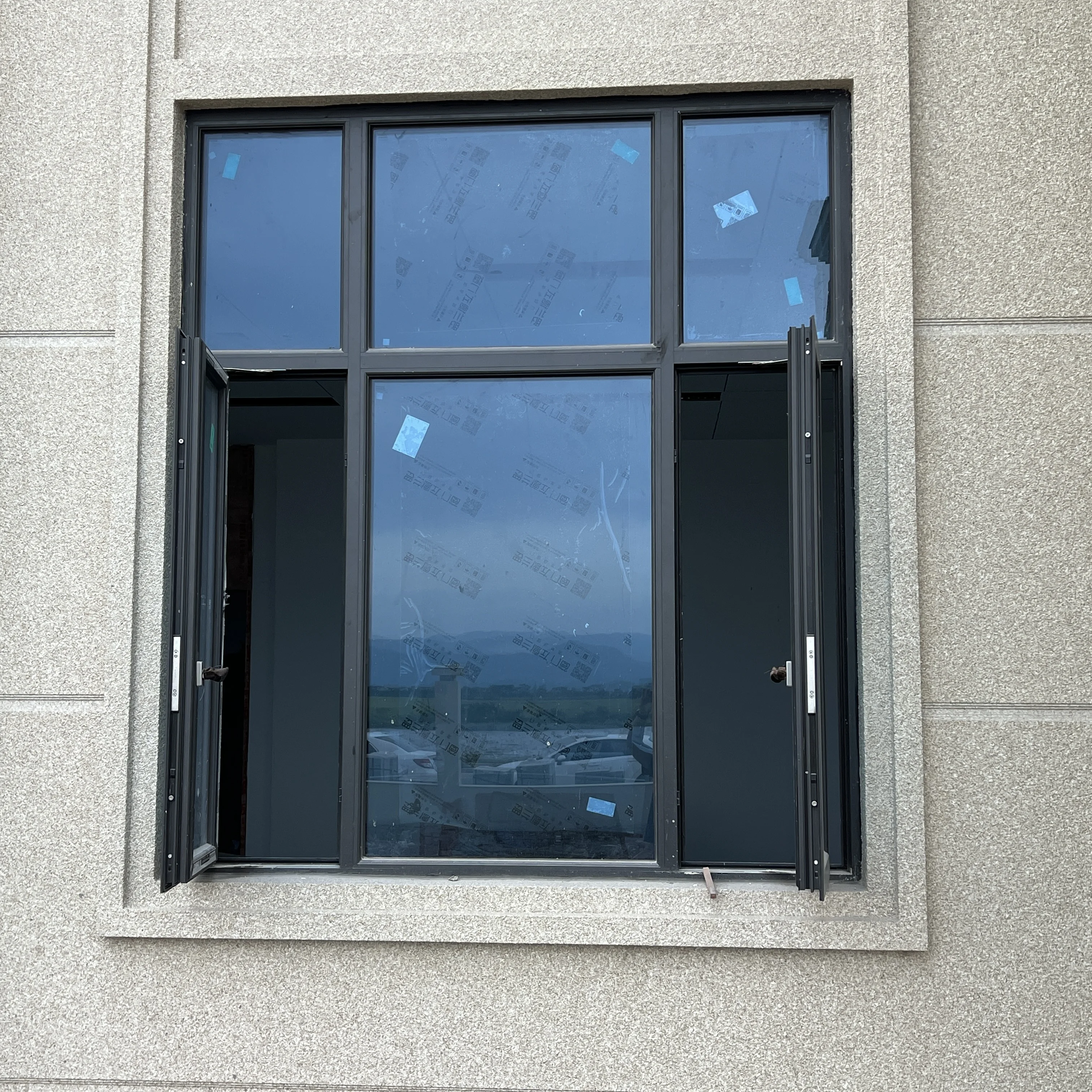 European Modern Swing Passive House Windows High Quality Energy Efficient Triple Glaze Louver Villas Thermal Aluminum Alloy