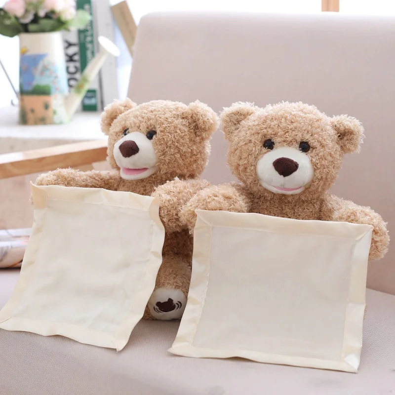 best price 2024 Wholesale Custom Logo Soft Electronic Talking Peek a Boo Teddy Bear Plush Toys Stuffed Animals