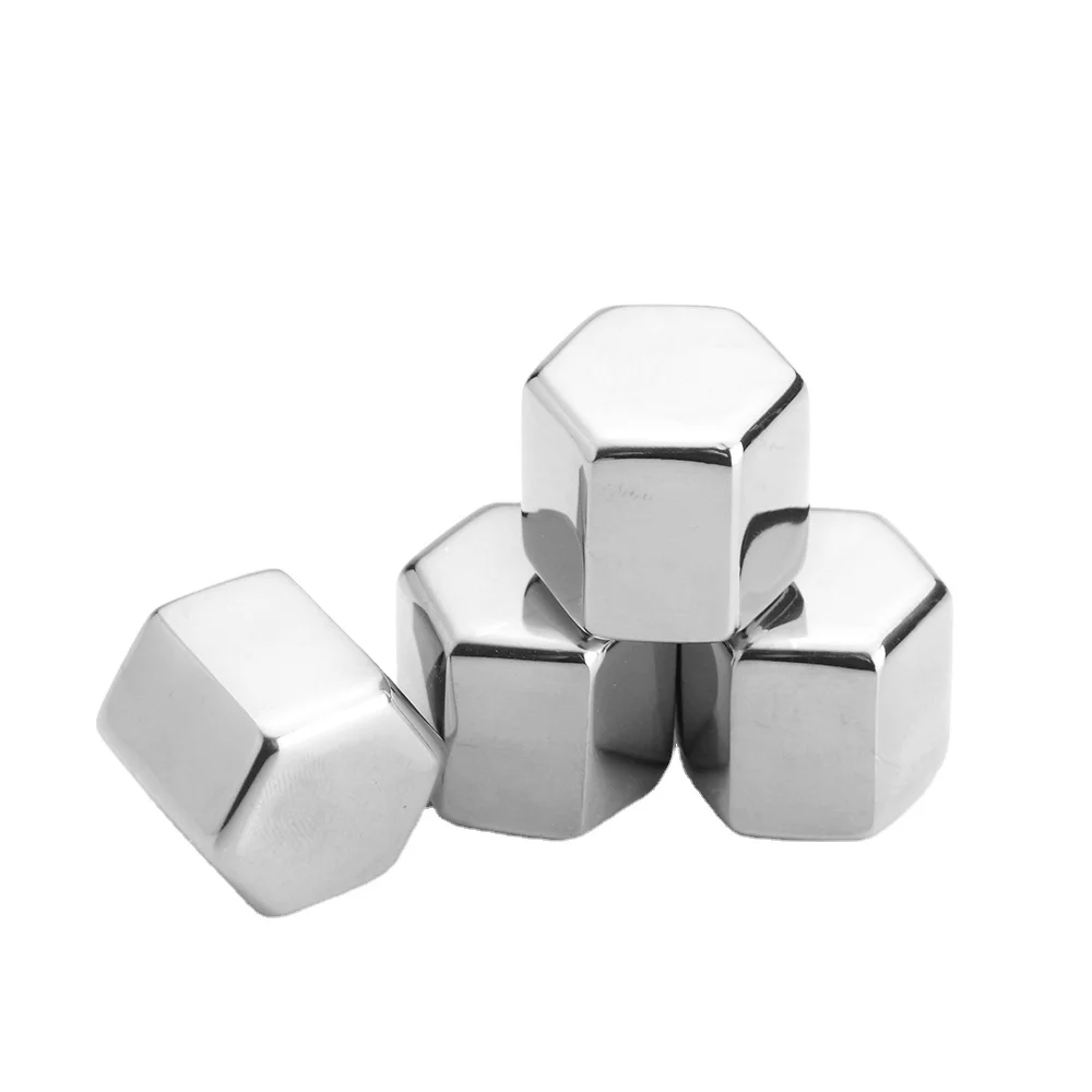 High Quality Reusable Whisky Ice Stones Drinks Cooler Stainless Steel Beer Wine Ice Cube