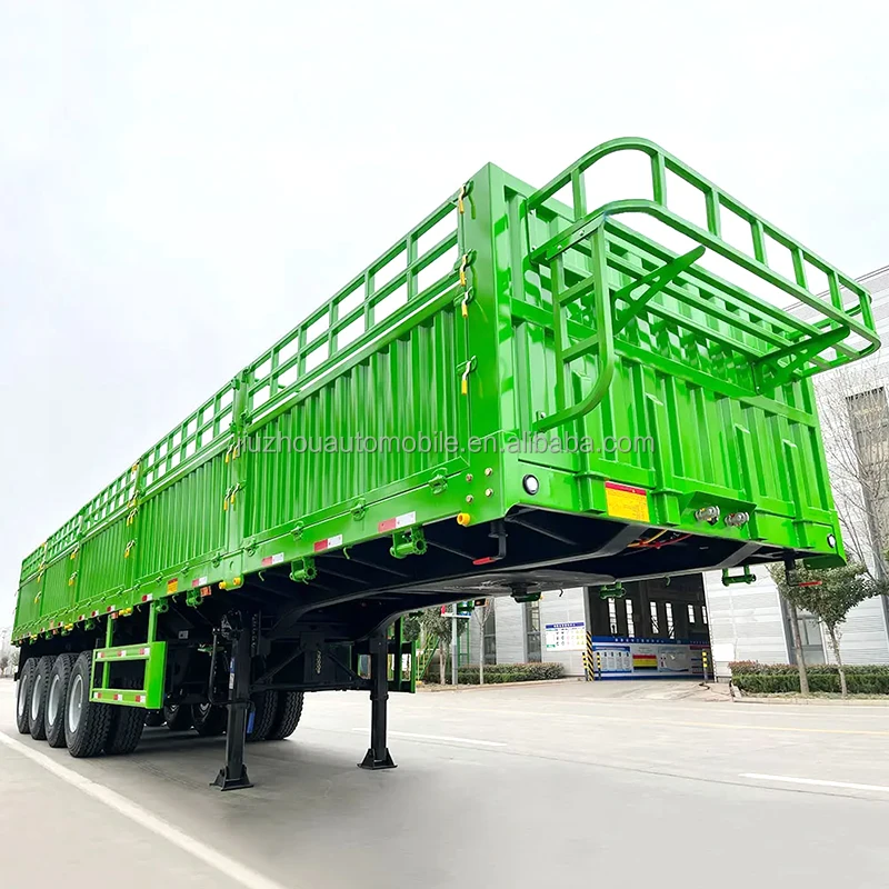 Hot Sale 345Axle Flat Box Truck Fence Semi Trailer Bulk Cargo Livestock Pig Transport