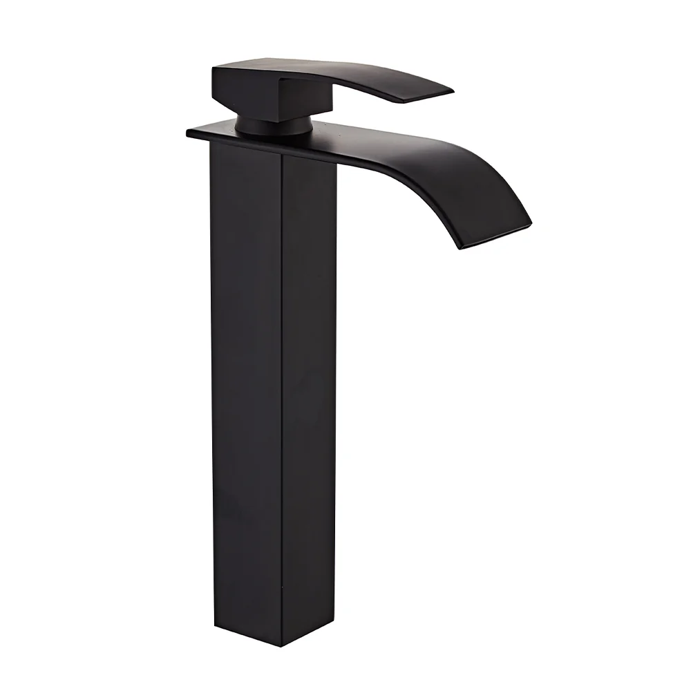 YUNDOOM OEM Bathroom Tall Washbasin Musluk Grifo Banheiro Robinet Black Brass Duchas Griferia Chrome Washroom Basin Faucets