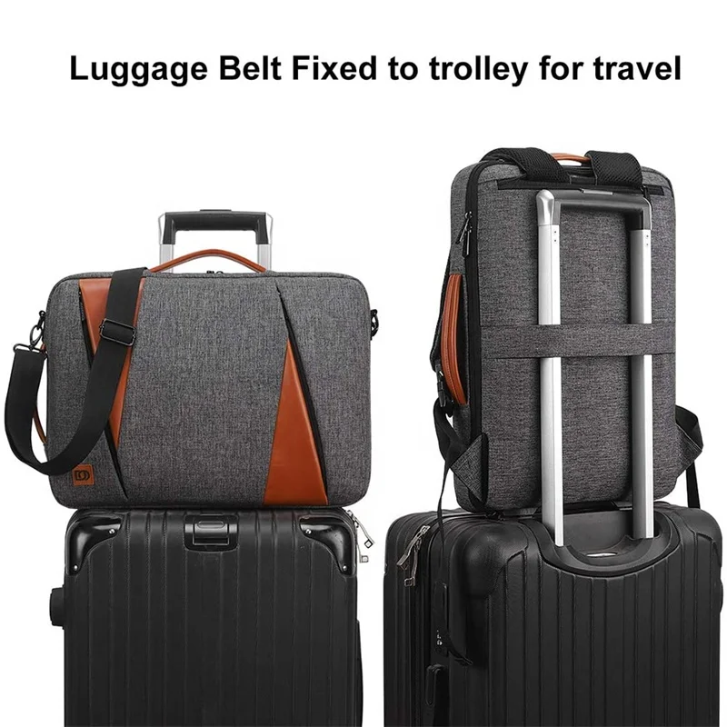 Portable Durable 14 15.6 15 Inch Business Office Messenger Waterproof Oem Leather Laptop Backpack Bags for Computers