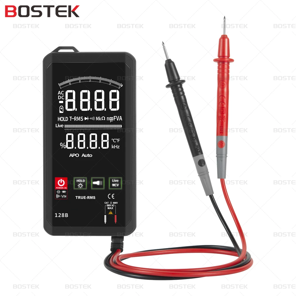 Интеллектуальные карманные мультиметры BOSTEK 128 тип телефона 6000 отсчетов Автоматический диапазон сенсорное