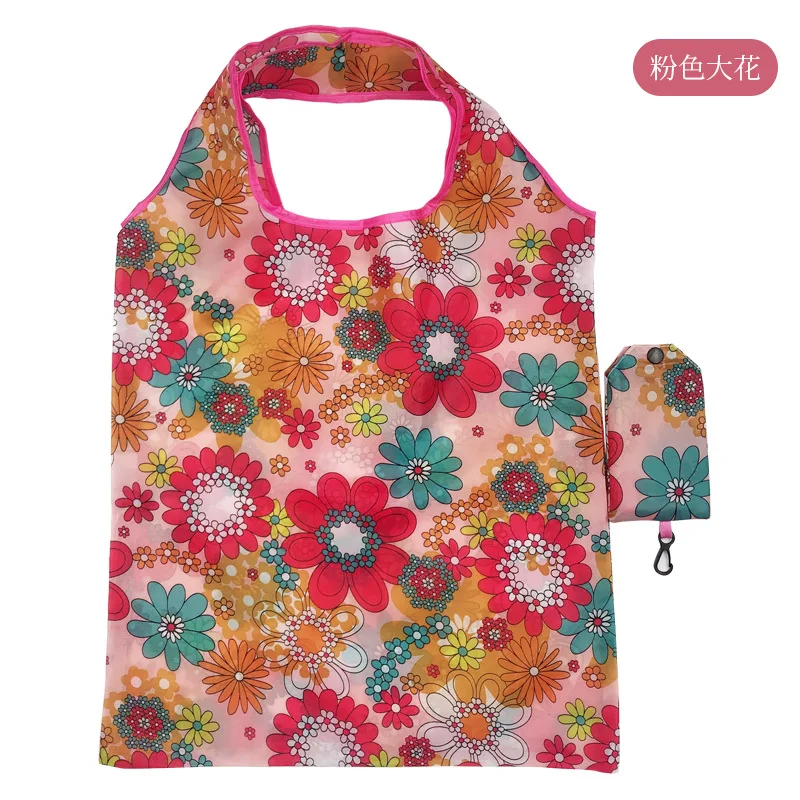 wholesale shopping bag in stock 190T Polyester Portable handbag Foldable advertising gifts gift bag