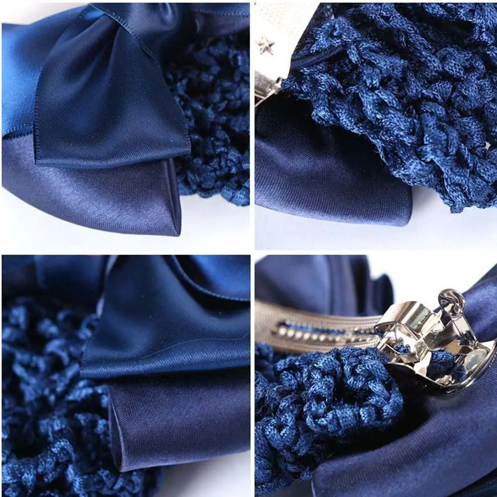 Bowknot Snood Net Barrette Hair Clip Bun Cover Hairnet Lace Bow Decor for Woman Custom