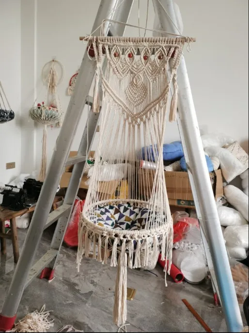 Nordic Cotton Rope Woven Cat Swing Macrame Hammock for Cats Fashion Cat Bed