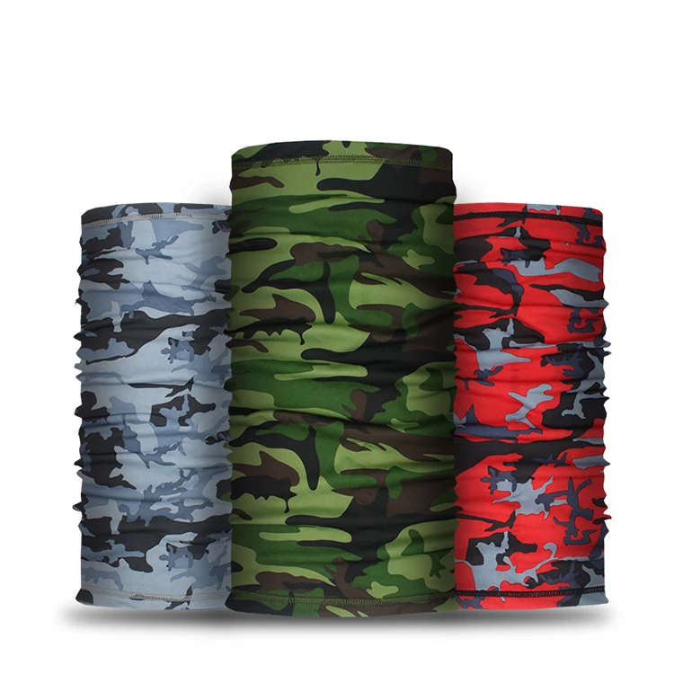 wholesale  fashion outdoor design print face seamless polyester custom neck  shield tube bandana scarf for men women