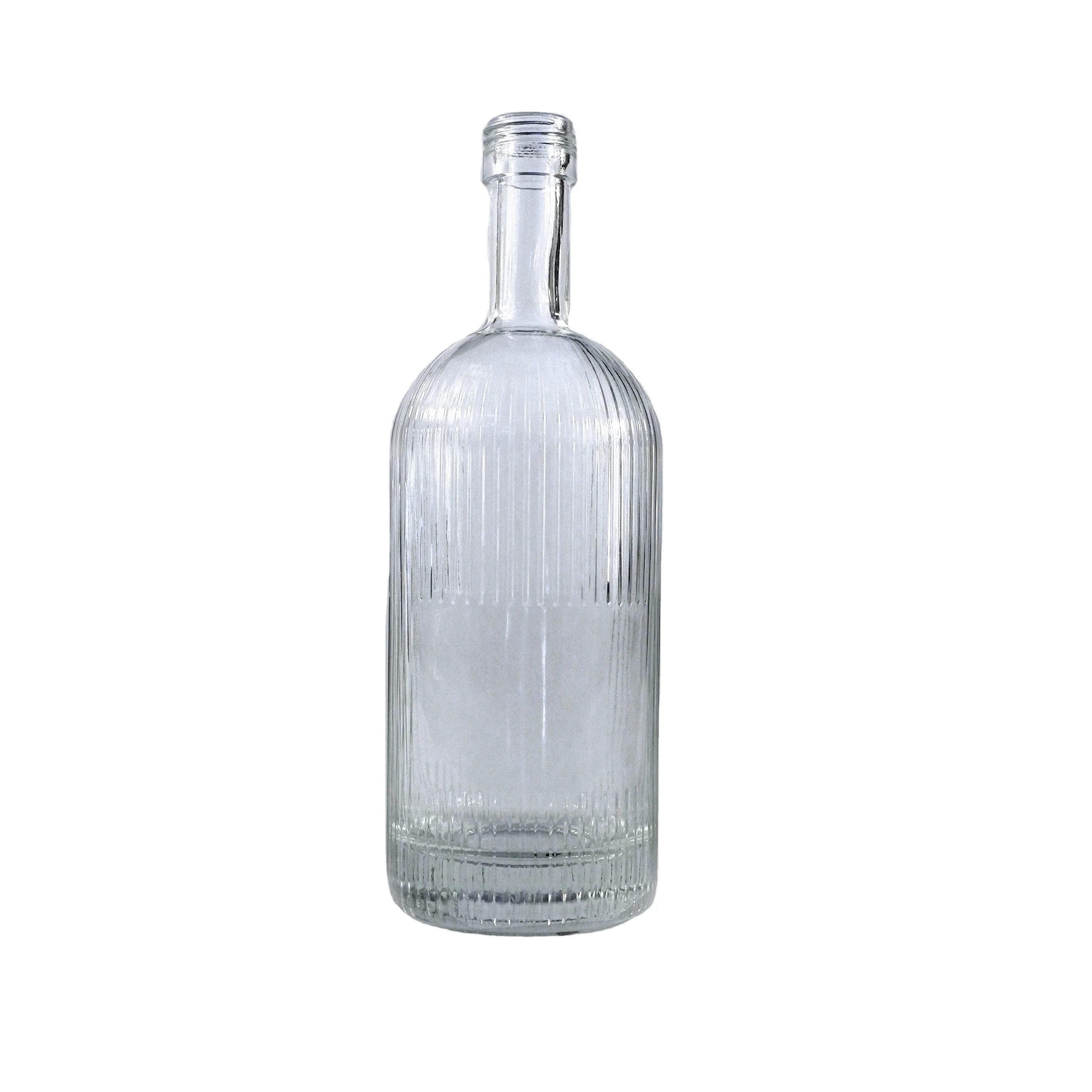 Luxury Custom 500ml 750ml Volcano Bottom Glass Bottle for Liquor Wine Spirit Vodka Whisky Gin Brandy Xo with Cap wooden cork