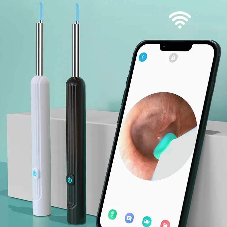 Ear Wax Removal Tool HD Ear Cleaner with 6 LED Lights, 3mm Mini Visual Ear Camera for iPhone, iPad, Android