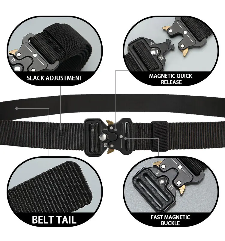 Hot Sale Eco-friendly Alloy Buckle Belt Outdoor Waist Belt For Men Nylon Fabric Webbing Belt