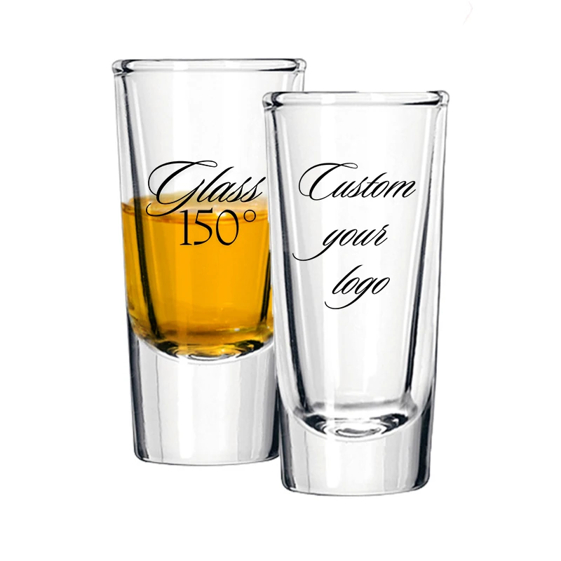 2oz 60ml Wholesale Cobalt Blue Octagon Shot Glass with Engraved Bullet for Weddings White Sublimation Blanks