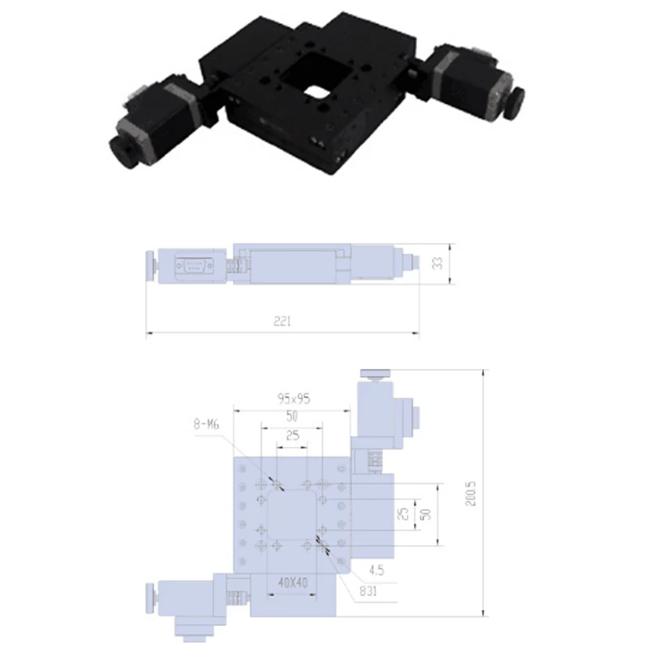 High Matching Precision Non-Manual 12mm Travel Motorized Lab Jack Platforms Vertical Positioning Stage