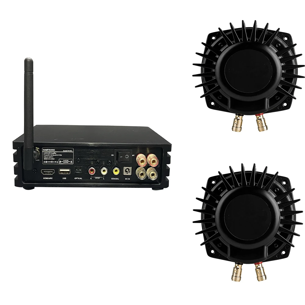 samtronic  100W digital amplifier  with 2pcs 6 Inches 50W Bass Shakers Bundle