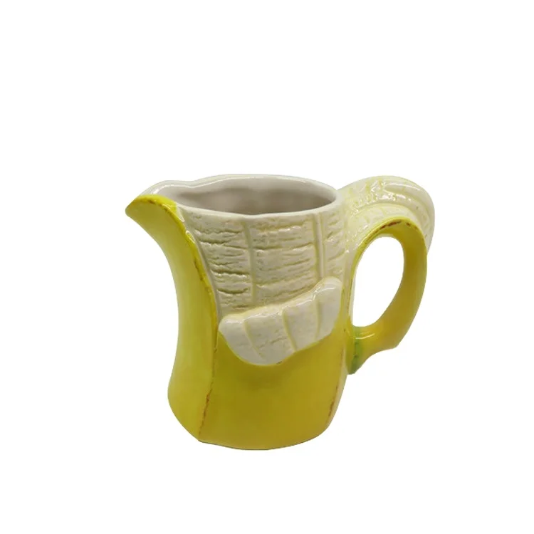 3d Banana Shape Cup Plate Fruit Dish Jar Ceramic Tableware Set for Kitchen