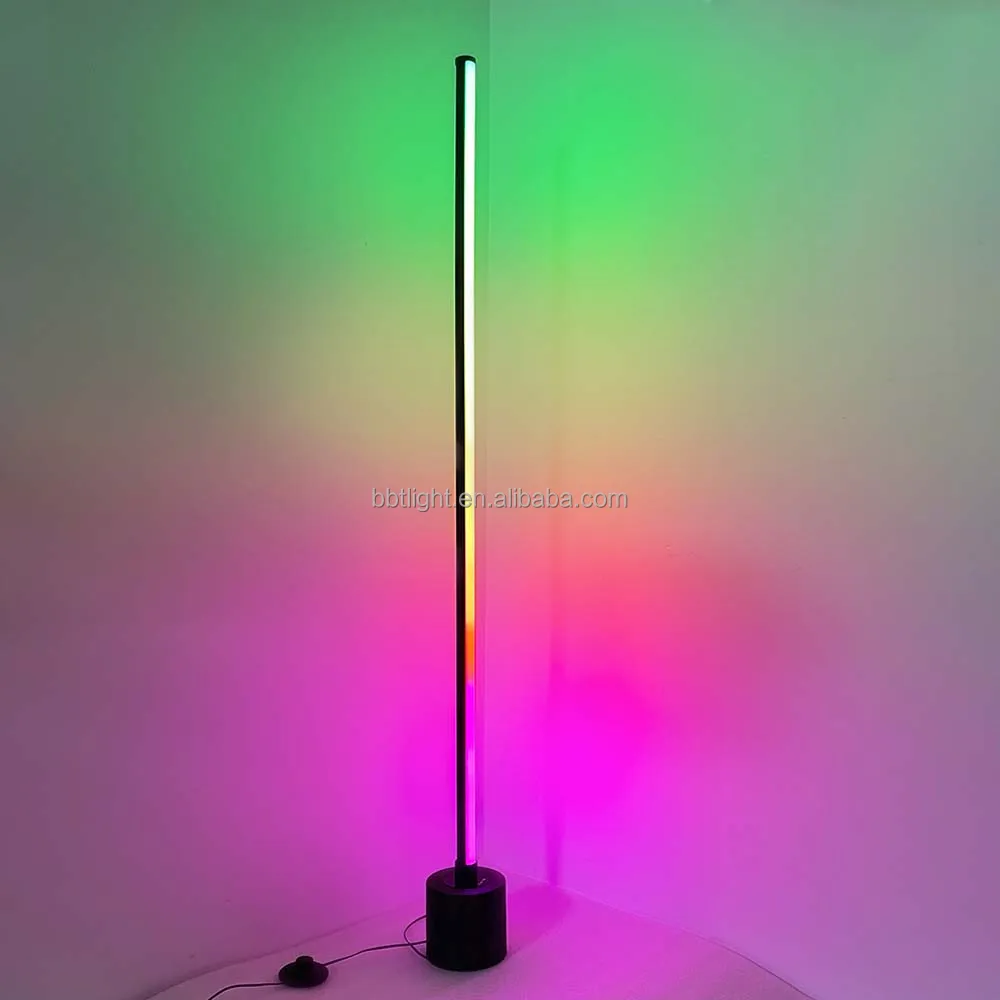 Hot Selling Northern Europe Simple RGB Corner Floor Lamp with Remote Control for Home Hotel Bar