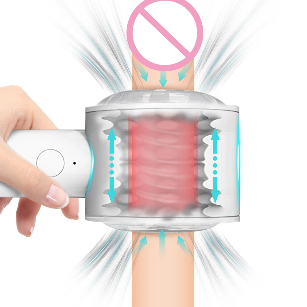 Hair Dryer Shape Electronic Penis Thrusting Automatic Male Masturbation Cup Adult Sex Toy for Penis Stimulation