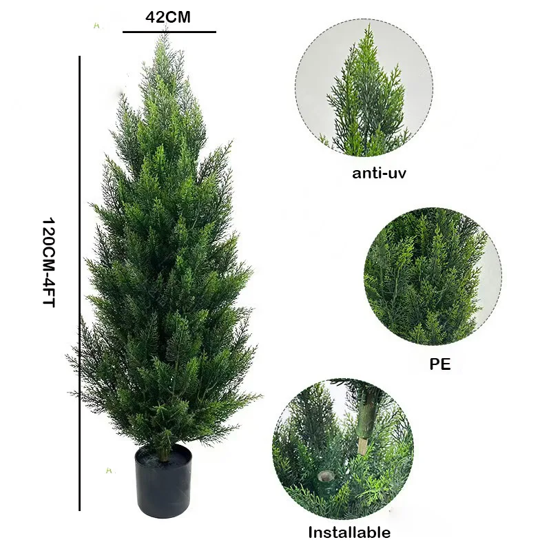 Green simulation Artificial Pine Tree Artificial Trees For Outdoor Indoor Decorative Durable Plastic Plant
