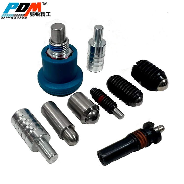 Smooth plastic body stainless steel press fit hex spring loaded threaded indexing ball plunger
