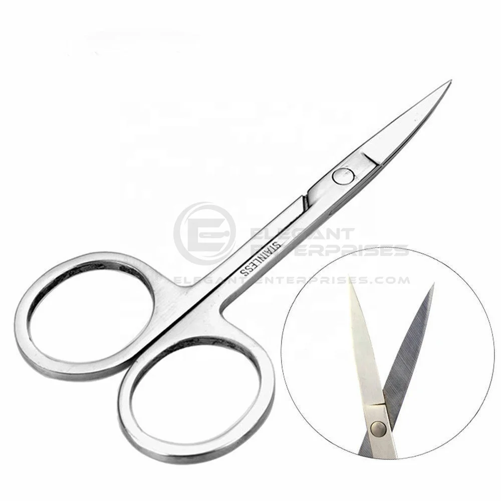 Лидер продаж, маленькие однотонные ножницы для ногтей, серебряный лак из нержавеющей стали с индивидуальным логотипом, объемные ножницы для красоты