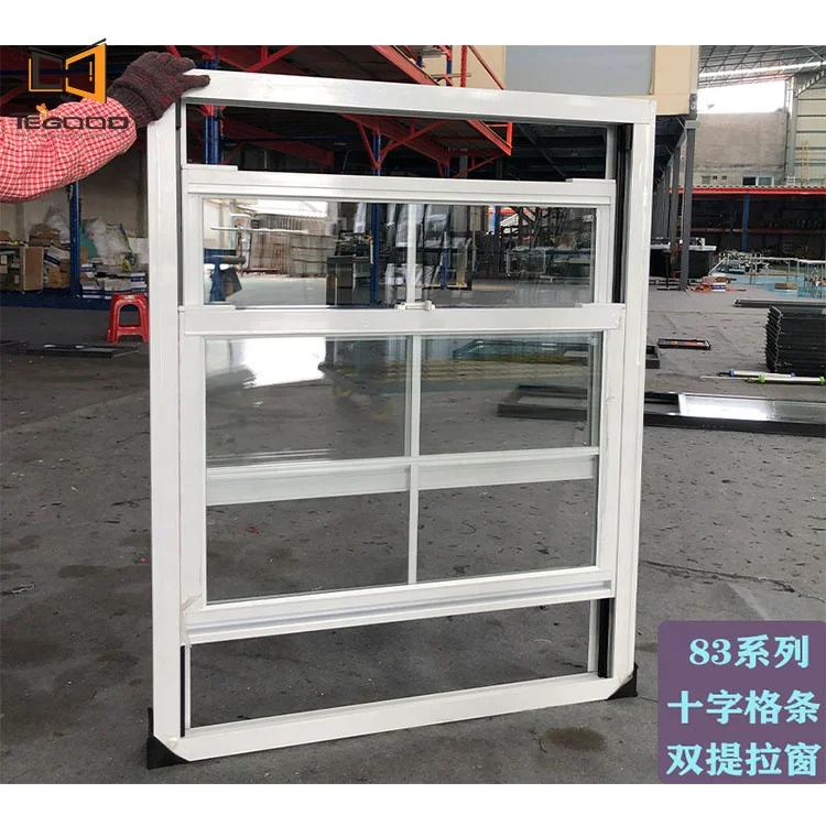 Tegood  easy clean double tilting Manual lifting aluminum double hung windows for ventilation