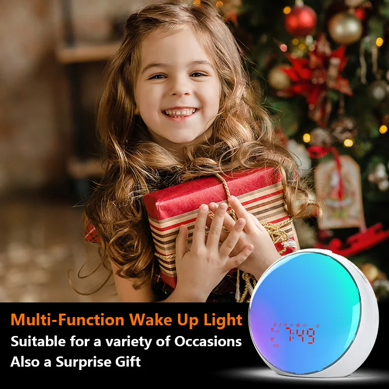Wholesale Hot Sale Smart Wake Up Clock Natural Light Fm Radio Sunrise Simulation Alarm Clock