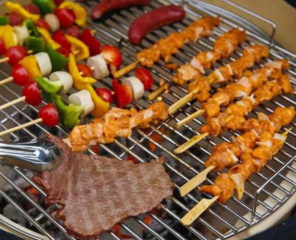 MCD 16Inch Kamado BBQ Grill Stand Bimetal Thermometer Barbecue Grill Outdoor Garden BBQ Grill  wh