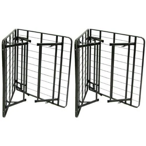 JSC-32 Super Queen King Size Folding Black Bed Frame Modern Full Size Easy Assembly Mattress Foundation Bed Frame