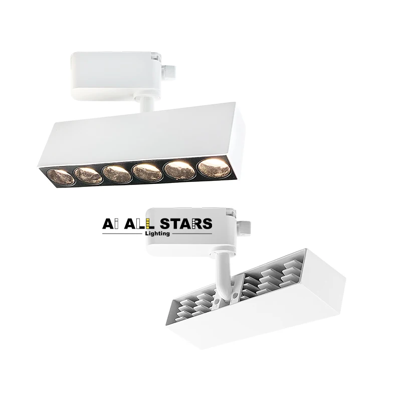 25W 50W Led Shop Light Focus Adjustable Ceiling Spotlight Housing Aluminium Rail Lighting Fixtures Track Linear Lights